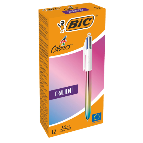 BIC 4 COLOURS GRADIENT PENNA A SFERA TRATTO 1 mm COLORI ASSORTITI CONF 12 Pz.